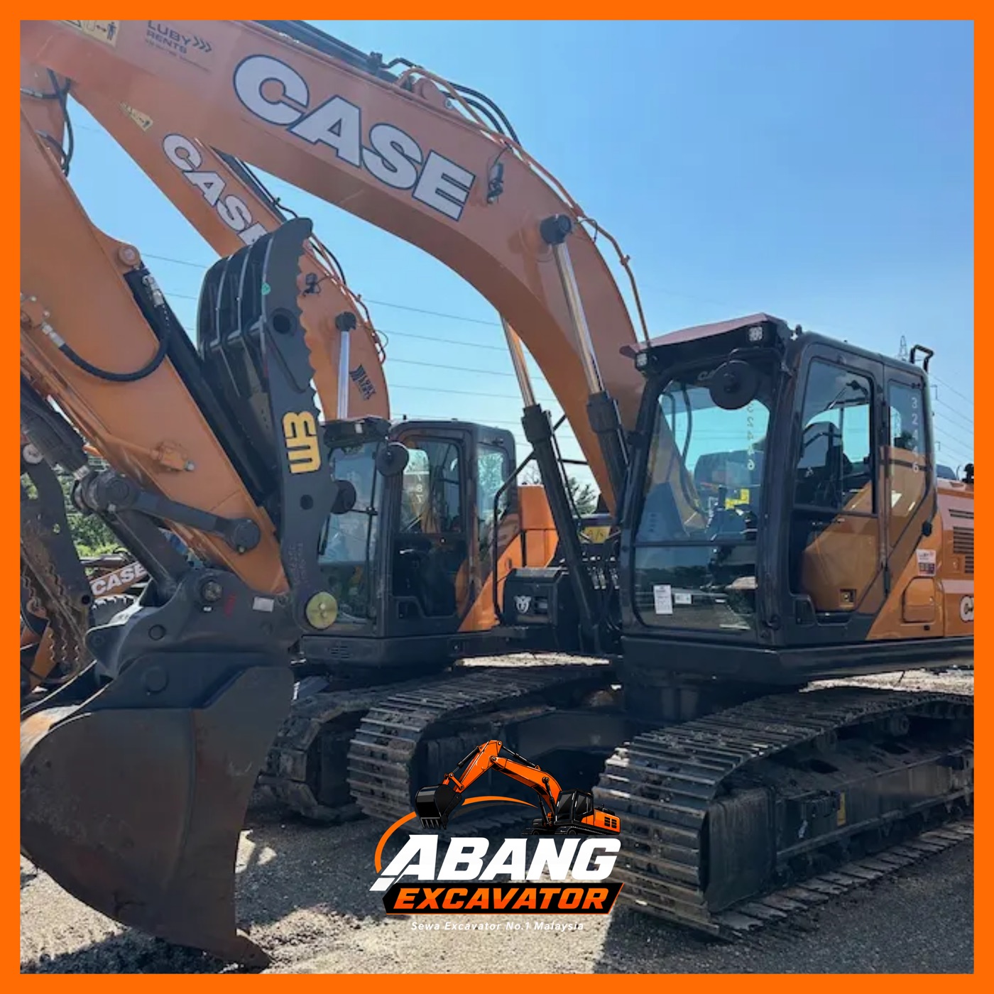 Volvo EC200 dengan operator di tapak Penang